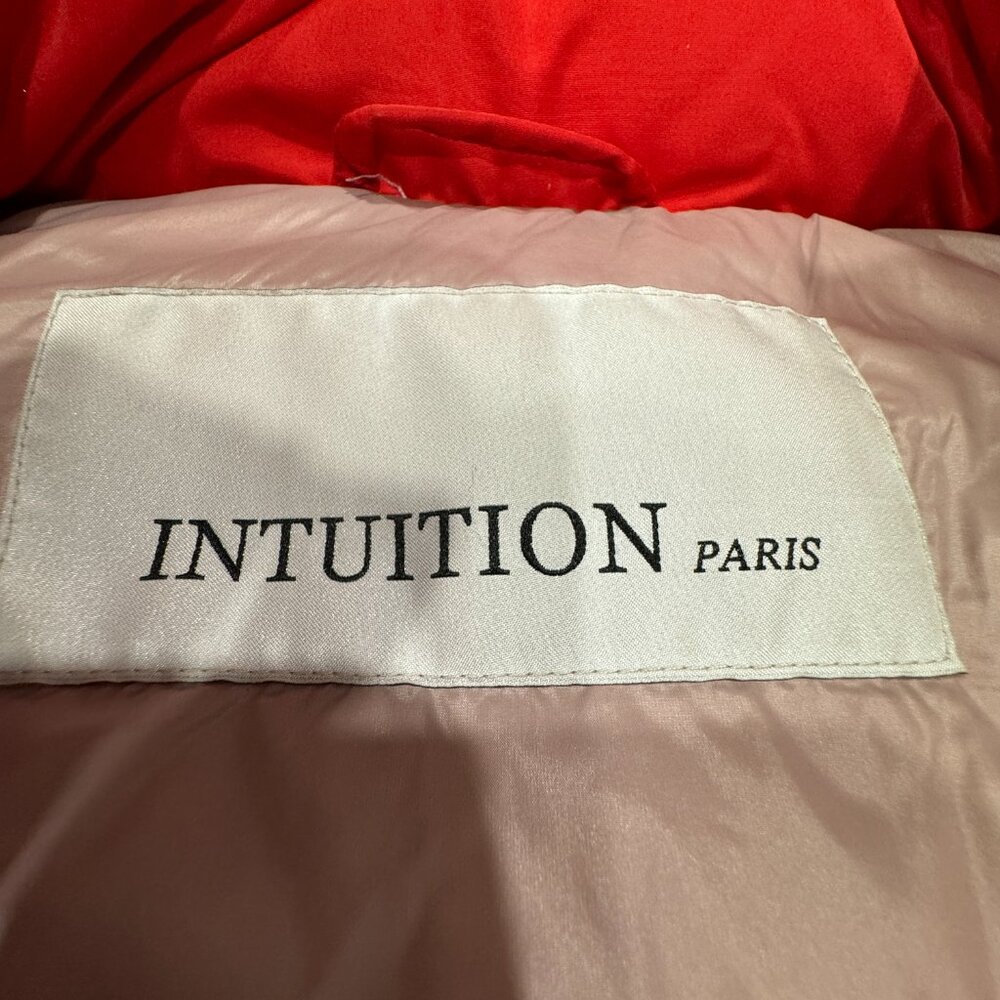 Women's Red puffer Jacket with Fur Hood - Picture 13 of 16